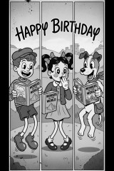 50s style birthday cartoon