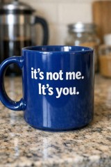 message on mug