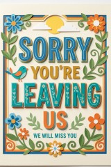 sorry you're leaving