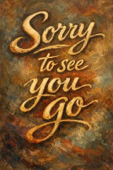 sorry to see you go
