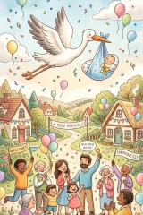 stork delivers baby