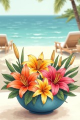 tropical flower bowl
